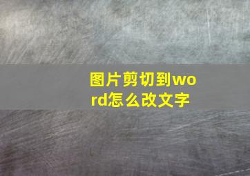 图片剪切到wo rd怎么改文字